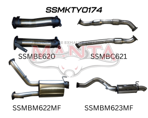 Toyota Landcruiser VDJ200 3in DUAL With Cat & Muffler, 4in EXIT W / Rear MUF