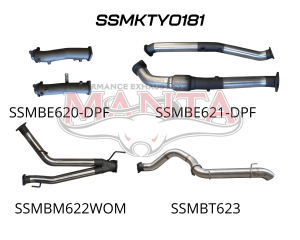 Toyota Landcruiser VDJ200 V8 DPF 3in Dual Turbo Back, Pipe Only system, 4in Tailpipe Exit