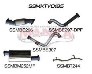 Toyota Landcruiser VDJ78 V8 Troopy 3in Turbo Back With Cat & Muffler, DPF model