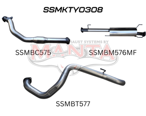 Toyota KDJ120, 150 PRADO 3.0L D4D 3in WITH CAT & WITHOUT REAR MUFFLER