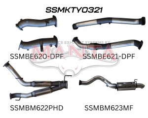 VDJ200 DPF 3in DUAL NO CAT, w/Hotdog, 4in Tailpipe W/ Rear MUFFLER