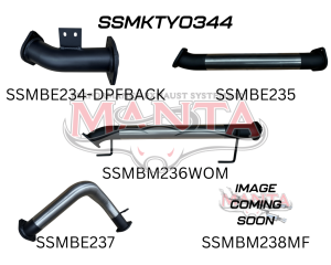 TOYOTA LANDCRUISER 300 SERIES V6 3IN DPF BACK WITH REAR MUFFLER, 4IN DUMP TIP