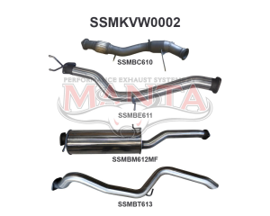 Volkswagen Amarok 2.0L 3in EARLY Model Tailpipe Exit