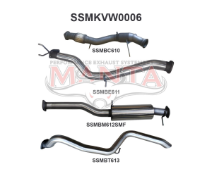 Volkswagen Amarok 2.0L 3in EARLY Model Tailpipe Exit Sports Muffler