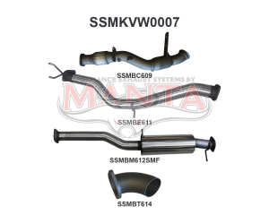 Volkswagen Amarok 2.0L 3in Later Model Standard Exit Sports Muffler
