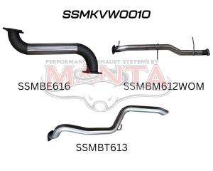 Volkswagen V6 Amarok 3in DPF BACK Extended Tailpipe