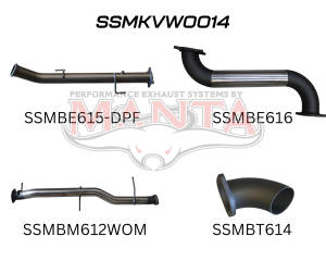 Volkswagen V6 Amarok 3in DUMP PIPE BACK Without Muffler Dump At Diff