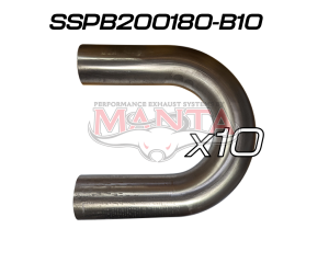 (Pack 10) 2in (50.8mm) 180deg Short Leg Precision 304g Stainless Mandrel Bend