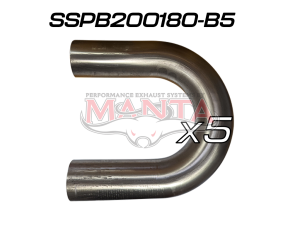 (Pack 5) 2in (50.8mm) 180deg Short Leg Precision 304g Stainless Mandrel Bend