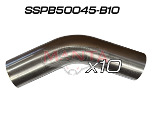 (Pack 10) 5in (127mm) 45deg Short Leg Precision 304g Stainless Mandrel Bend